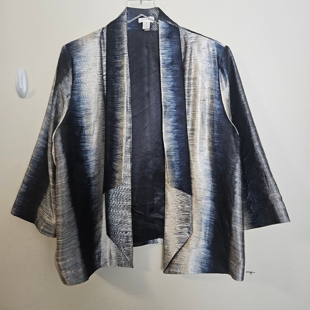 Chico's Size 3/XL Divine Shine Sinead Jacket Open Front Lined Career Casual